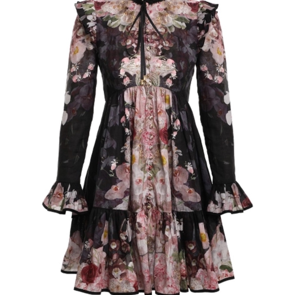 ZIMMERMAN DRESS
The Dancer Tie Neck Mini Black Garden Floral - Picture 10 of 12
